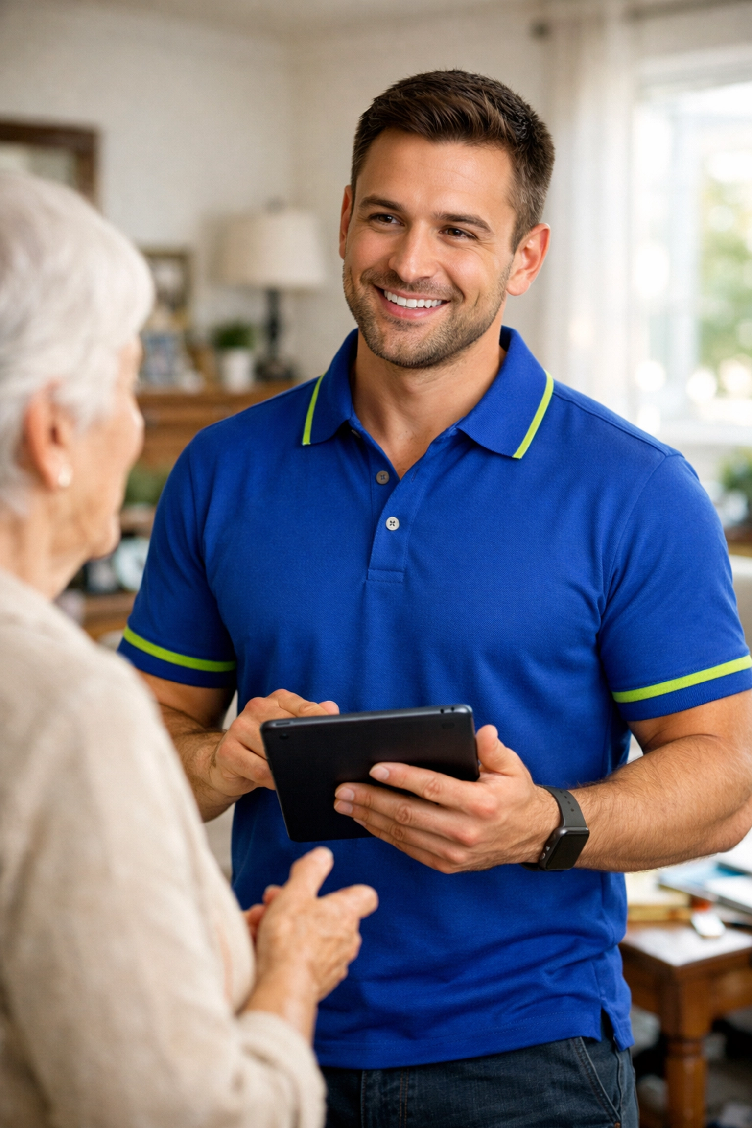 5 Steps How to Manage an Estate Cleanout in Innisfil (Easy Guide for Moving Families) Roman from Junk GTA providing a professional estate cleanout estimate to a homeowner in Innisfil.