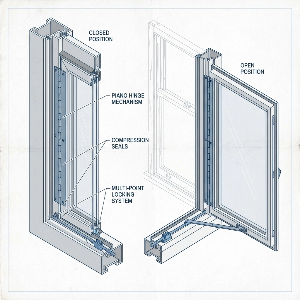 Hinged secondary glazing system