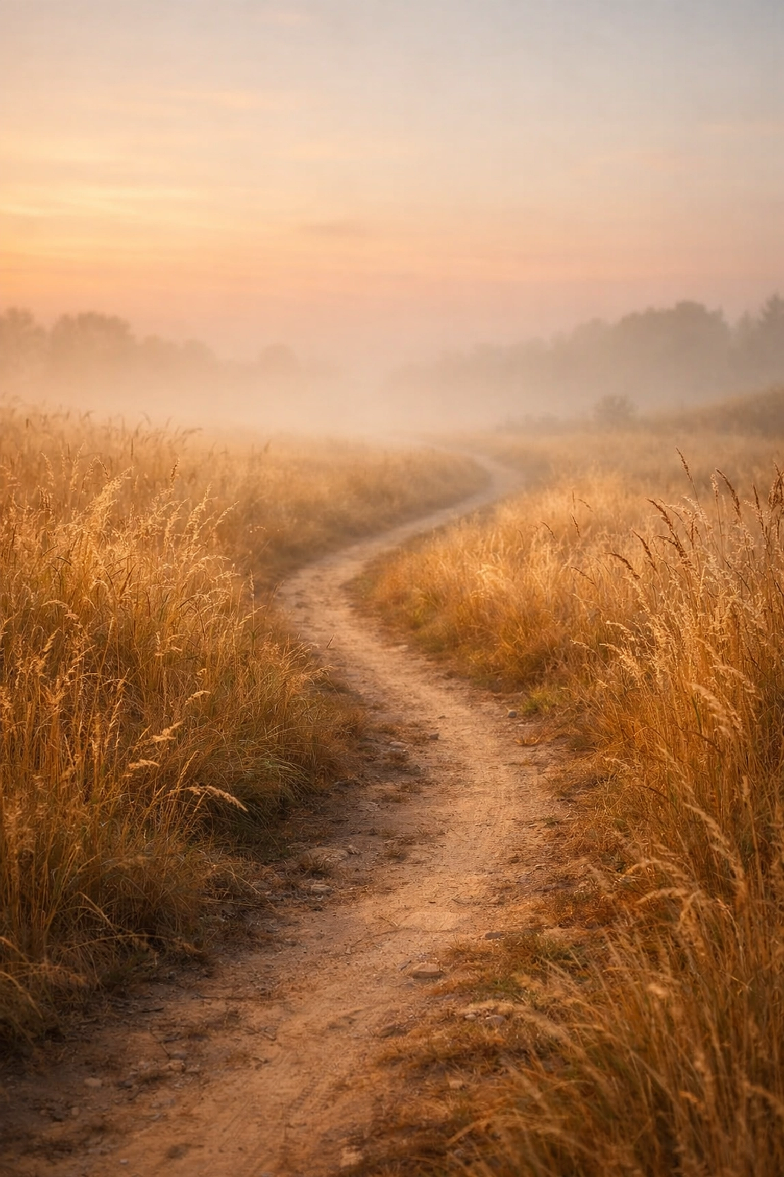 A winding path through a golden field, symbolizing the personal growth and transitions in human relationships.