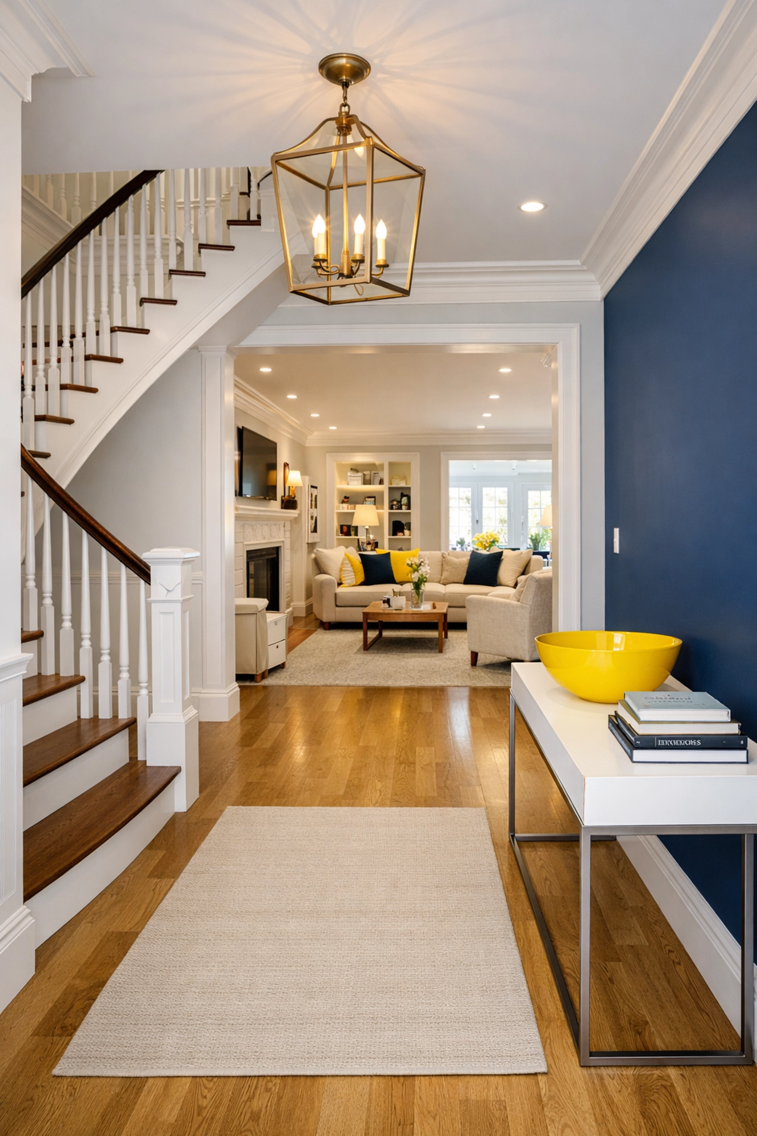 Spotless home entryway illustrating the freedom provided by weekly house cleaning Needham MA.
