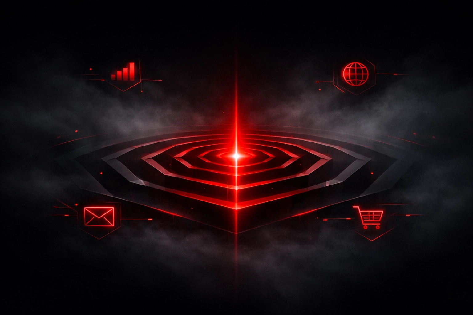 A glowing pulse representing a strong brand story signal in a noisy digital marketing landscape.