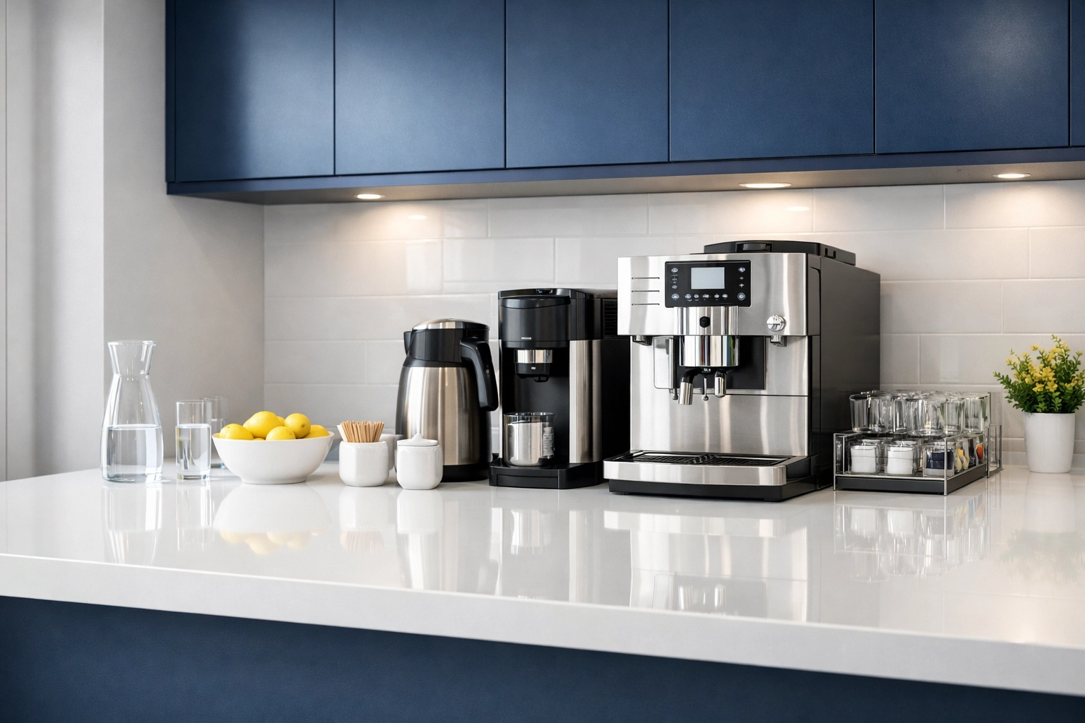 A sanitized and organized office breakroom in Stow, MA, ensuring a healthy work environment.