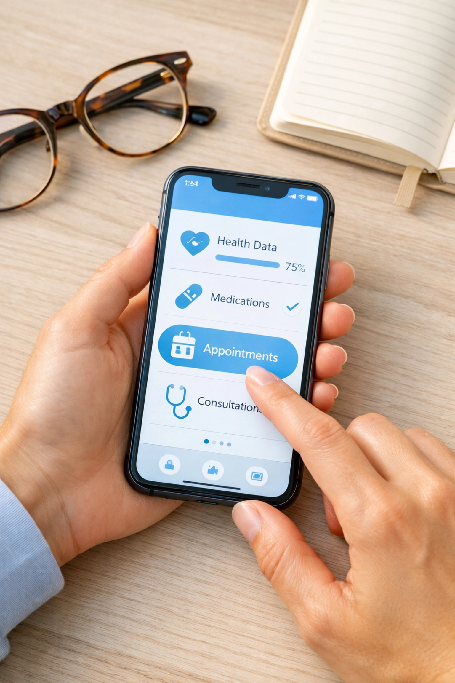 Using a smartphone for an online medical weight loss consultation in Pennsylvania or Massachusetts.