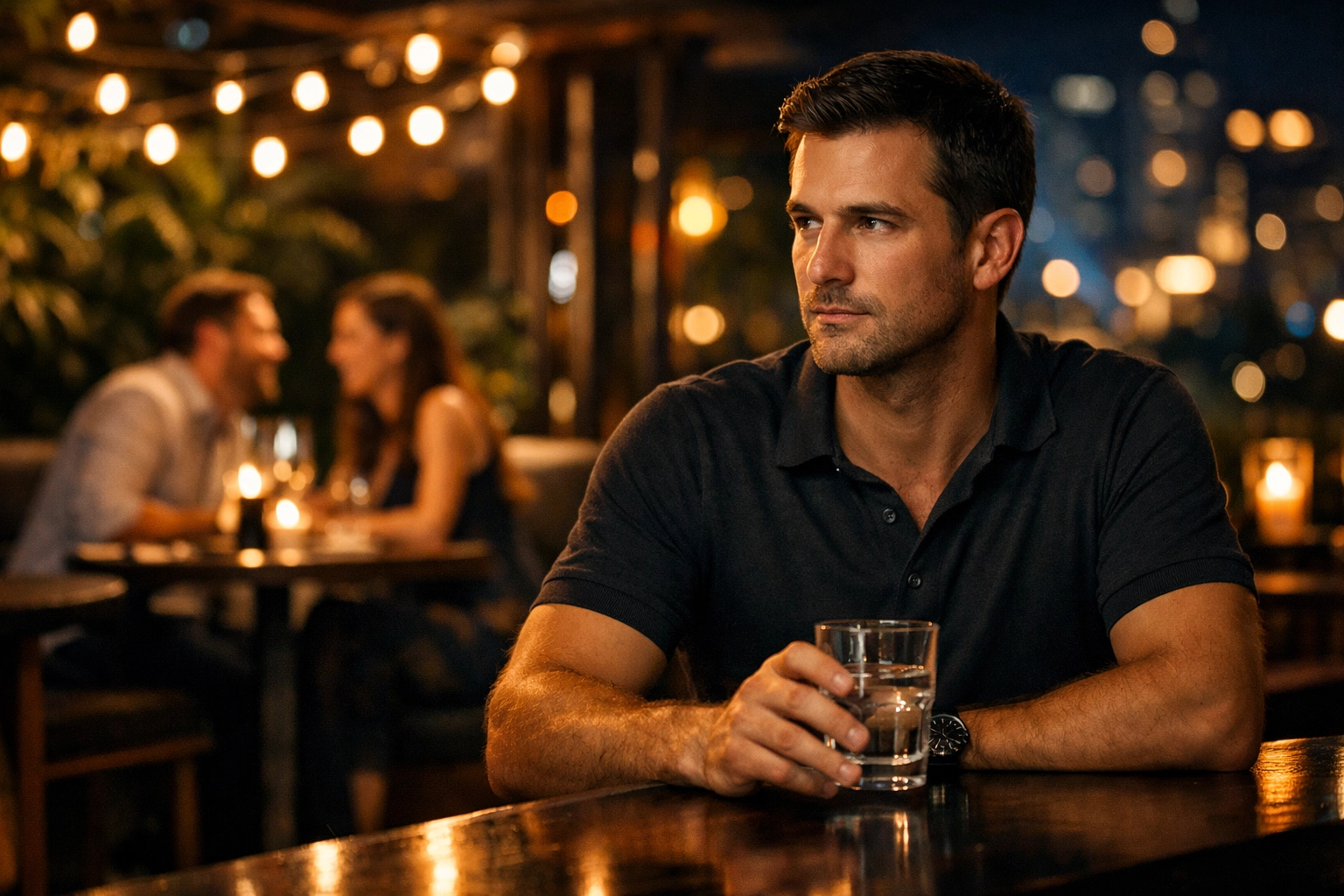 Low-profile bodyguard in Medellin providing discreet shadow protection during a nightlife date.