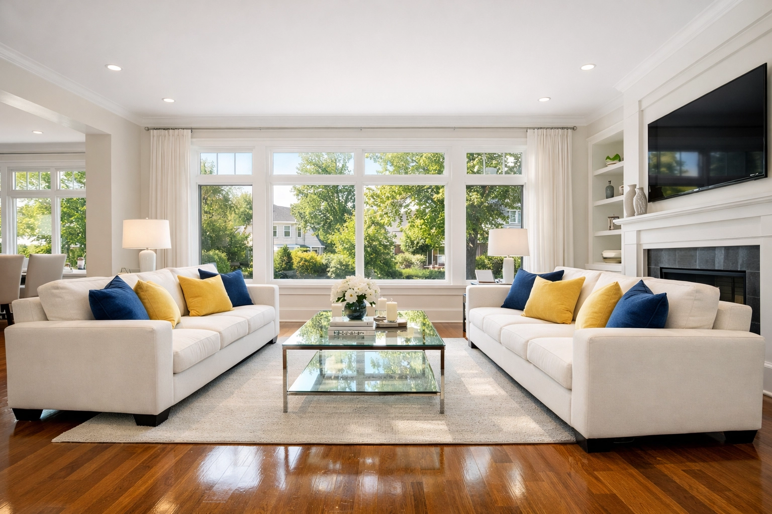 Clean and modern Worcester living area representing professional house cleaning Worcester MA services.