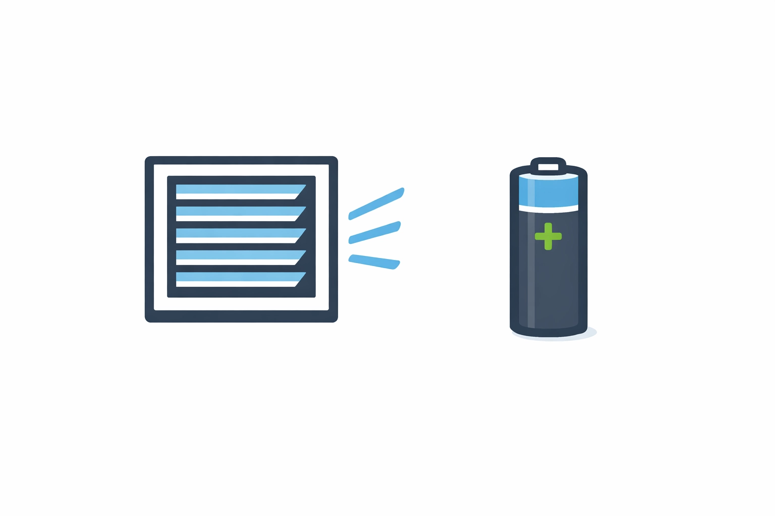 Illustration of an HVAC vent and battery highlighting seasonal furnace maintenance and safety checks.