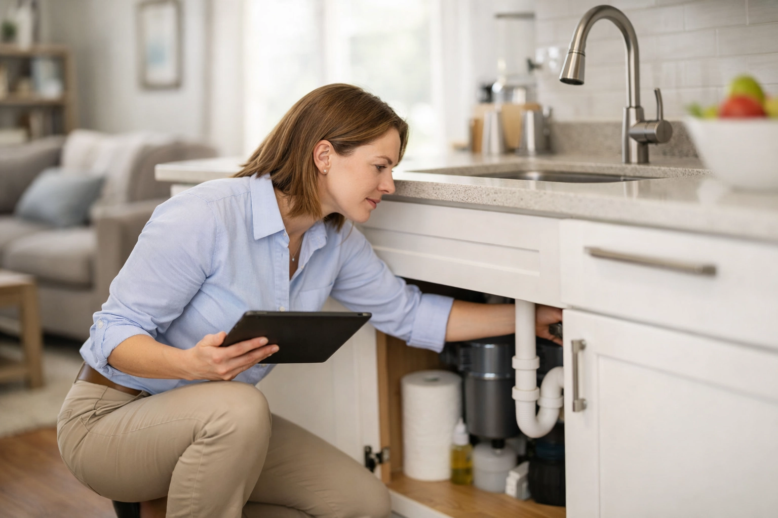 Property manager conducting mid-lease inspection to prevent turnover delays