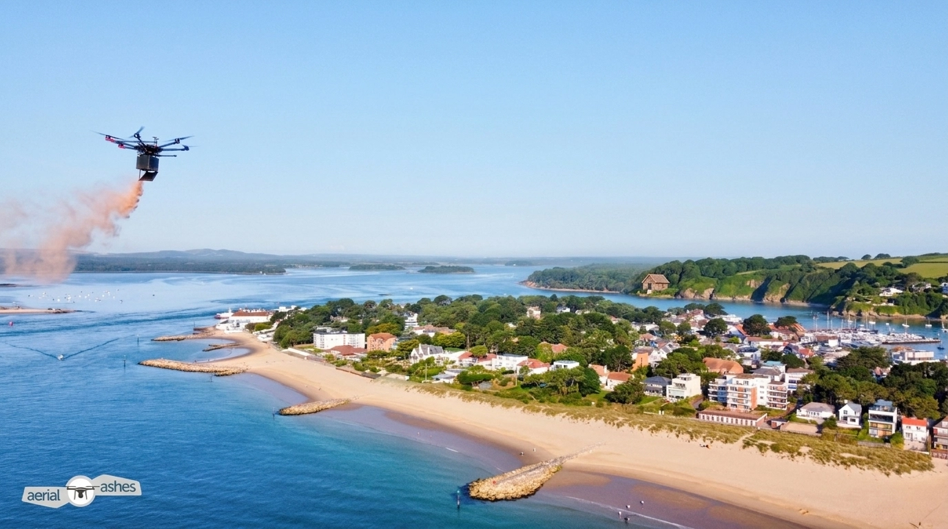 Porthcurnick Beach Memorial Drone Ceremony