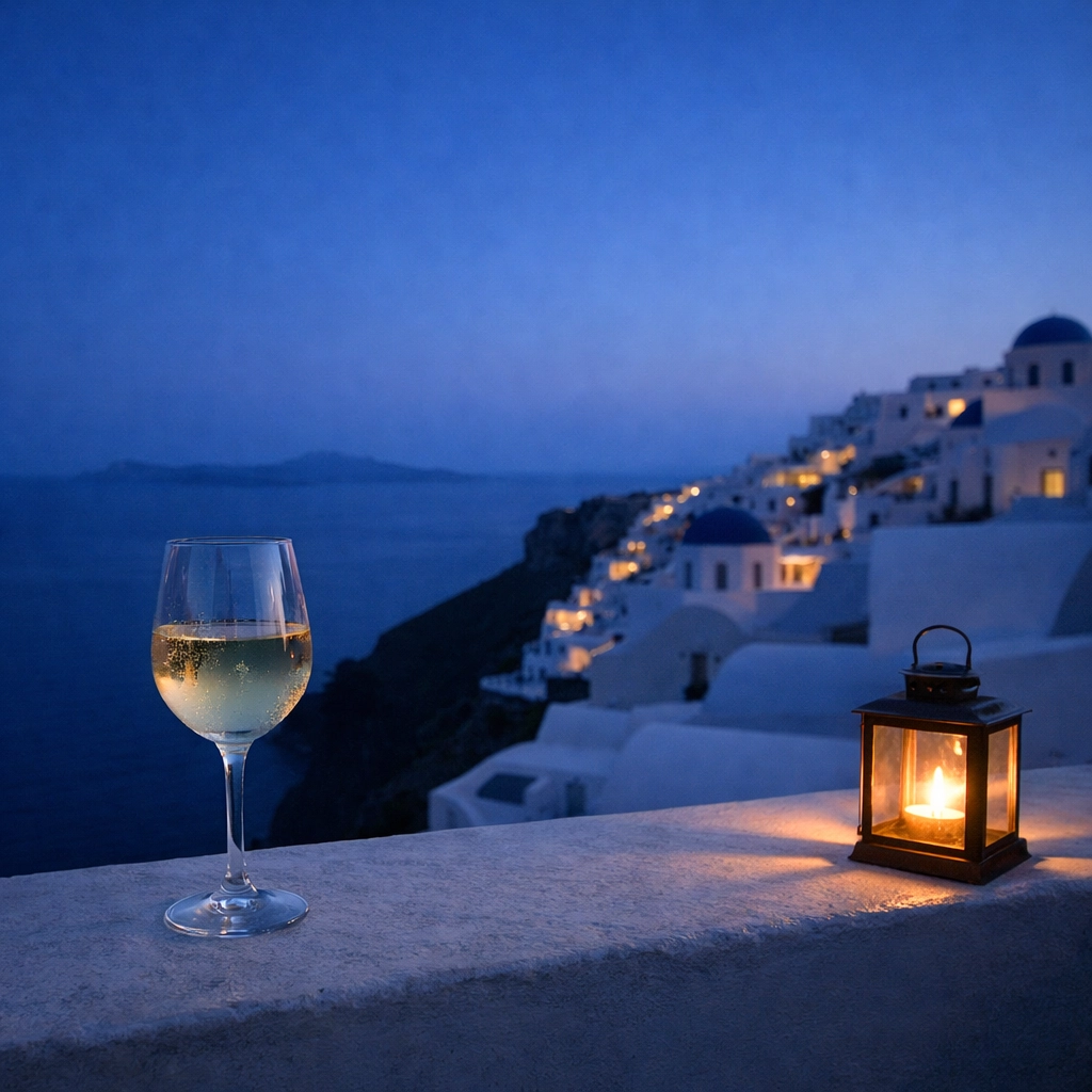 Secluded private terrace in Oia overlooking the Aegean Sea, showcasing the benefits of expert luxury travel planning.