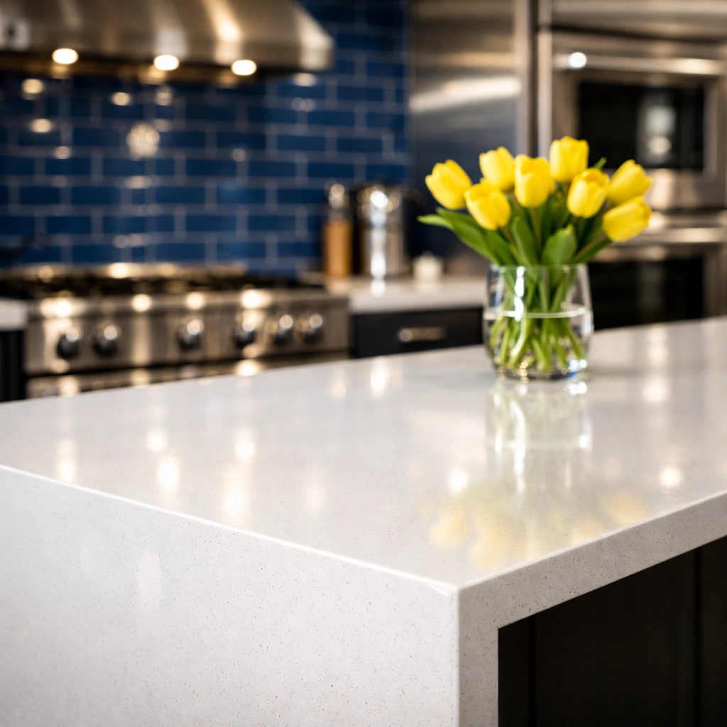Immaculate kitchen surfaces after a professional deep house cleaning in Westford for luxury homes.