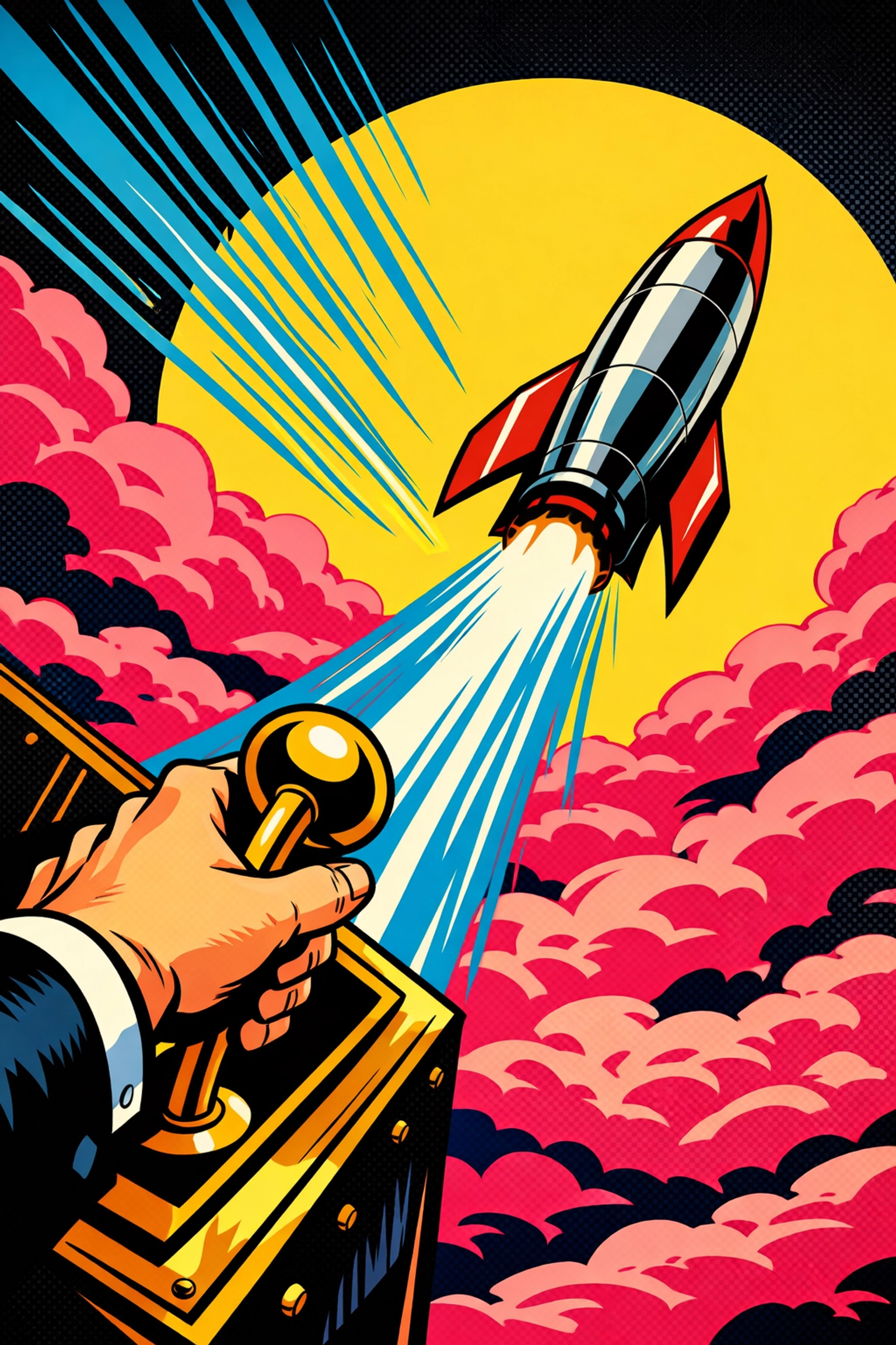 Rocket ship launching as a symbol of scaling a business fast with automation tools.