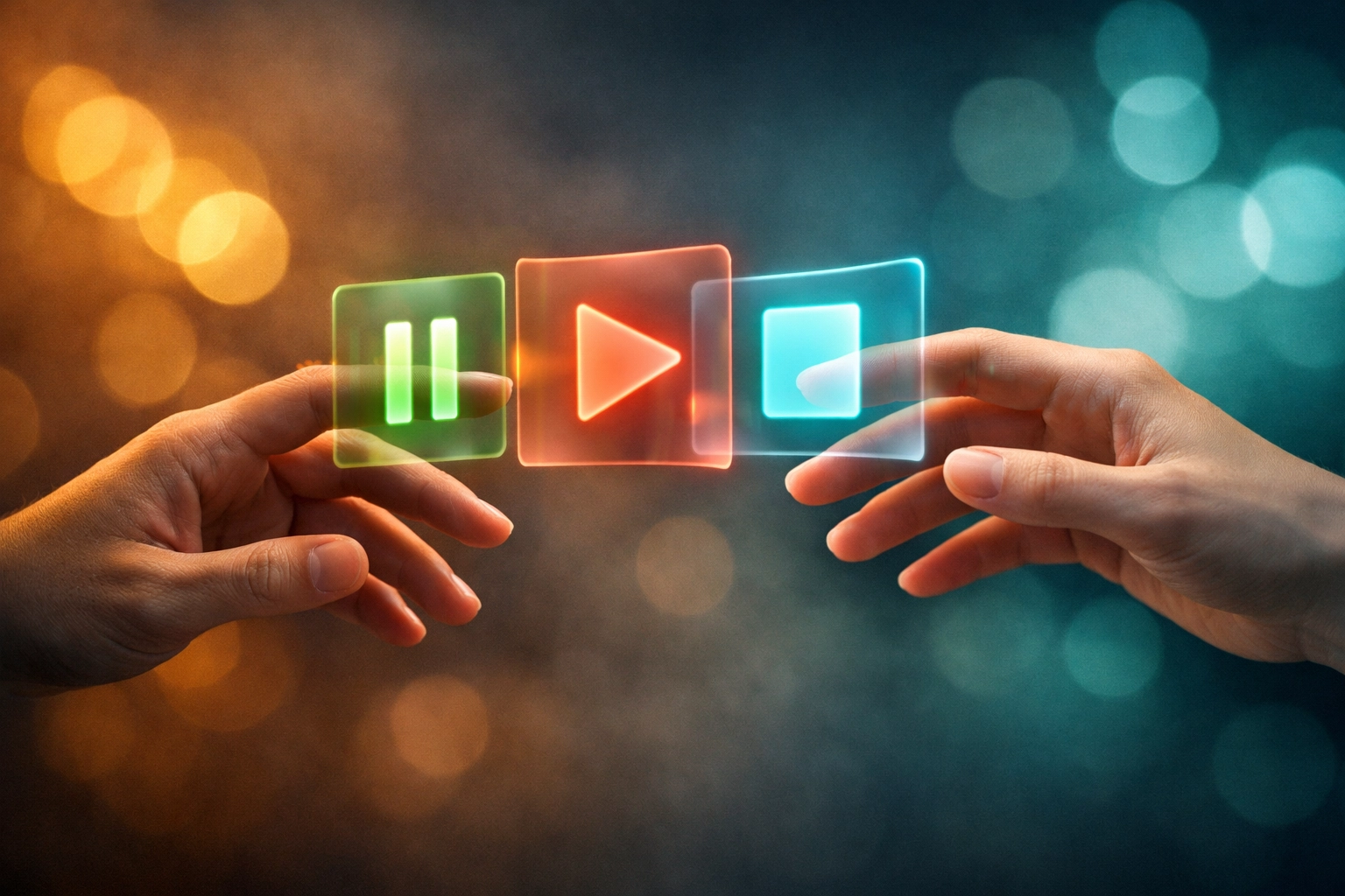 Two hands reaching toward each other with consent symbols showing ongoing communication and check-ins