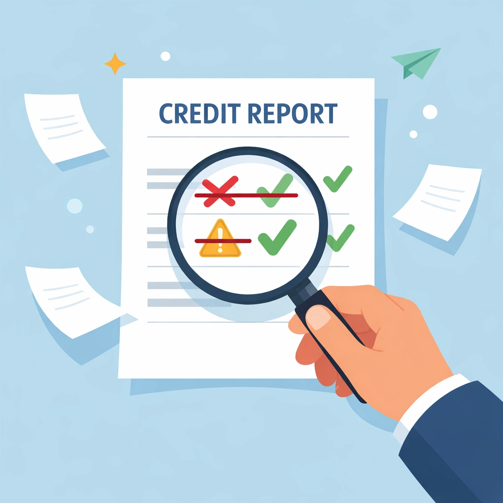 Revisión de reporte de crédito eliminando errores y cuentas negativas para mejorar score