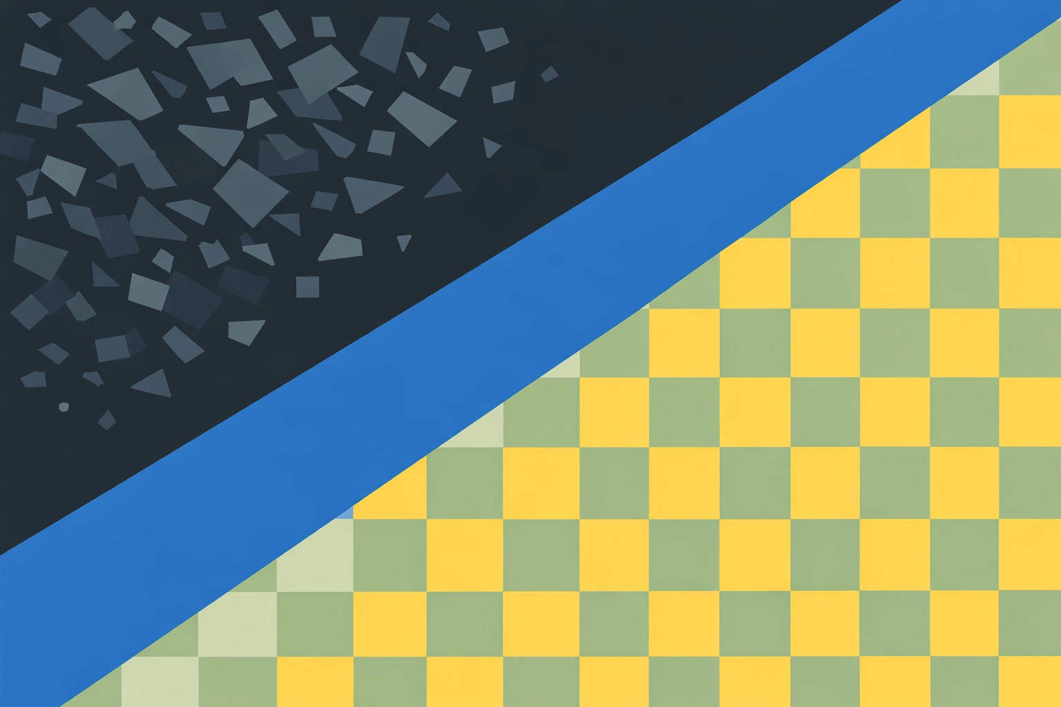 Illustration of chaotic data transforming into a structured grid symbolizing data integrity and clean analytics.