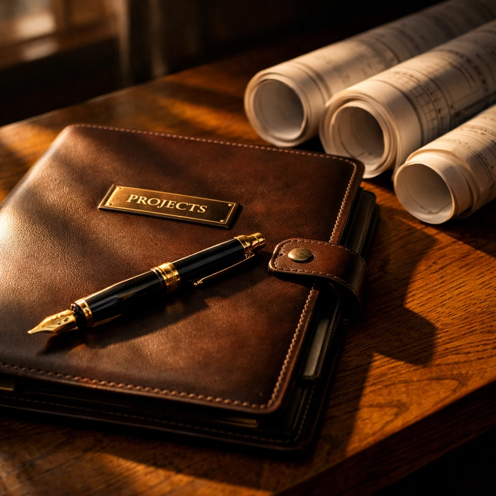 Professional folder and architectural blueprints for a home extension written guarantee by Swanbourne Construction.