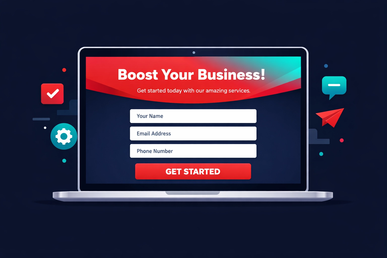 High-converting landing page design with clear headline and simple lead capture form