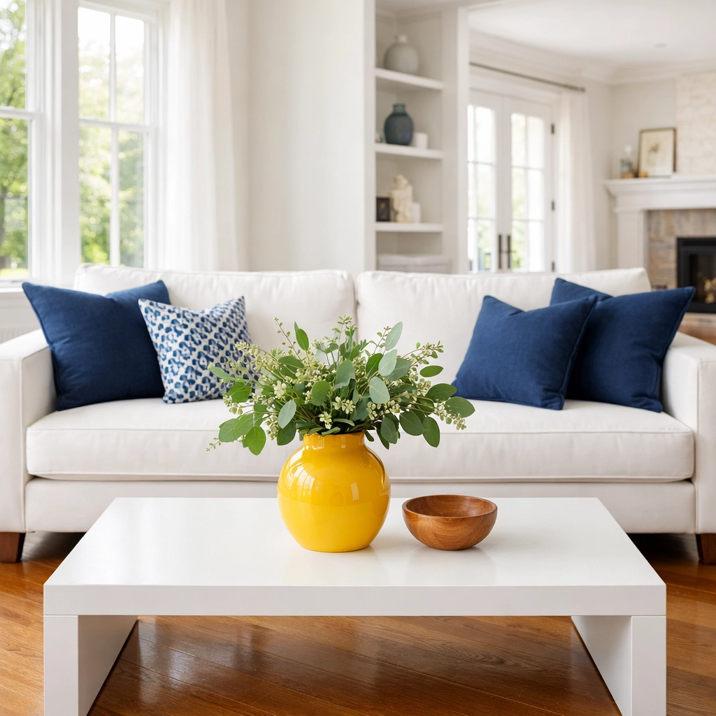 Clean and healthy Groton living room after an eco-friendly house cleaning service.