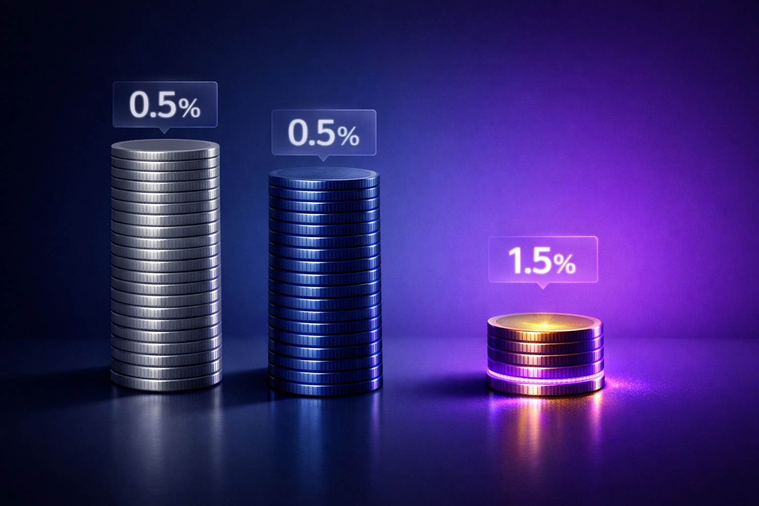Fee comparison chart showing Larecoin's lower crypto payment costs versus NOWPayments and CoinPayments