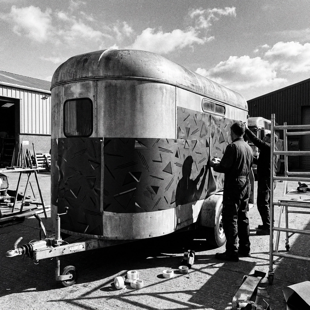 Horse Box Food Trailer Being Worked On