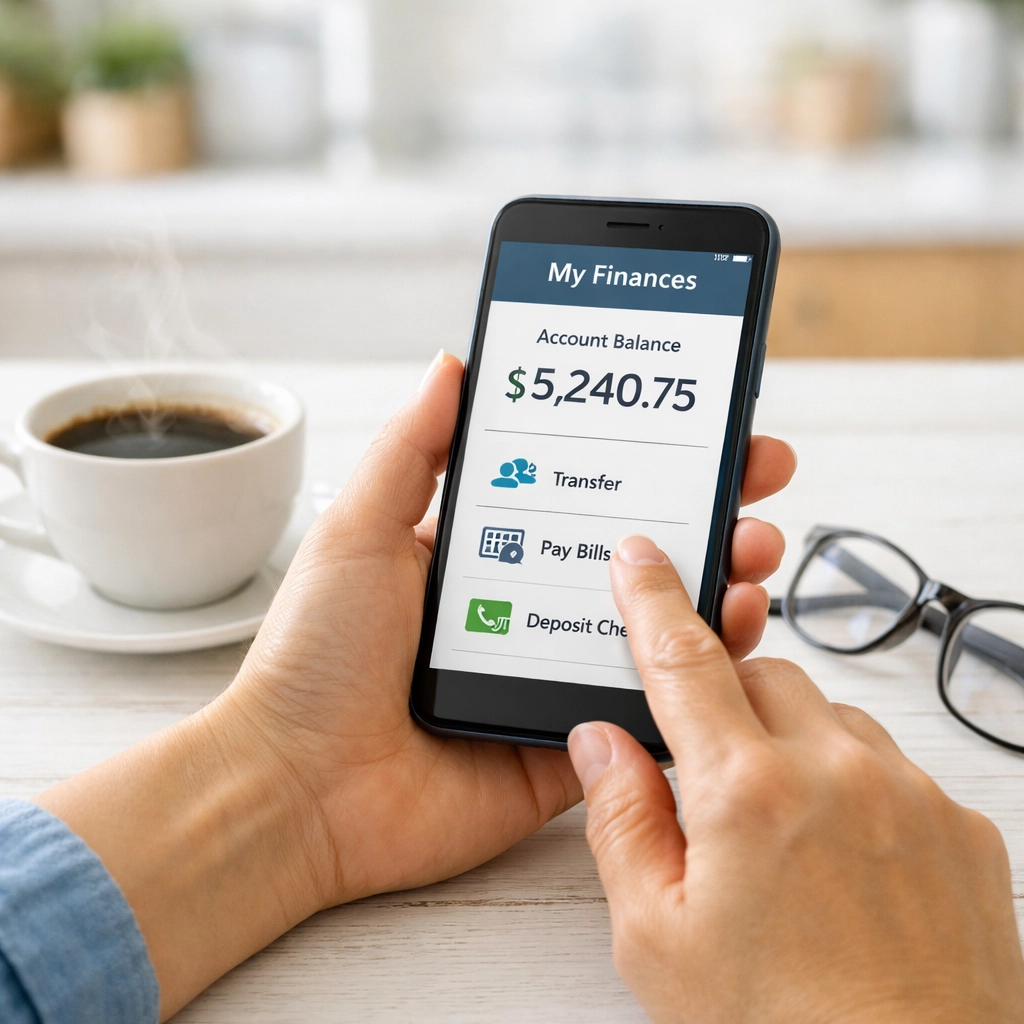 Person using a mobile phone to apply for an e-transfer payday loan in Canada at home.