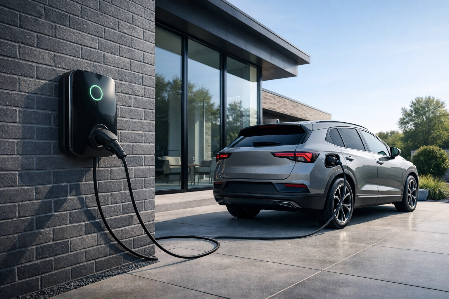 Modern EV charger installation at a Dorset home to improve rental yield and electrical compliance.