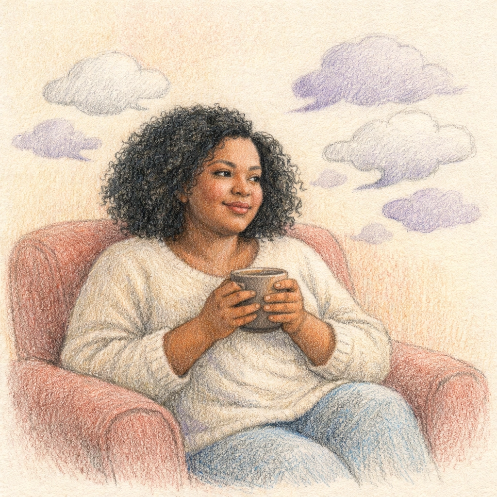 Woman peacefully releasing responsibility for others' emotions while practicing self-care and boundaries