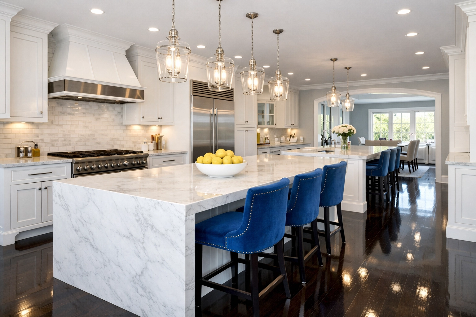 A sparkling clean estate kitchen from a deep cleaning service in the Boston suburbs.