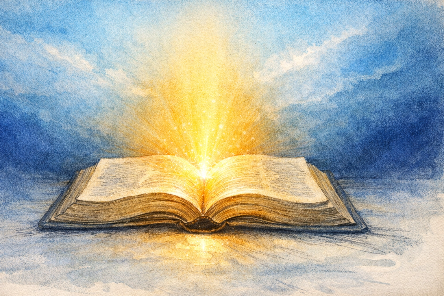 An open Bible glowing with golden light, illustrating the best Bible verses about hope.