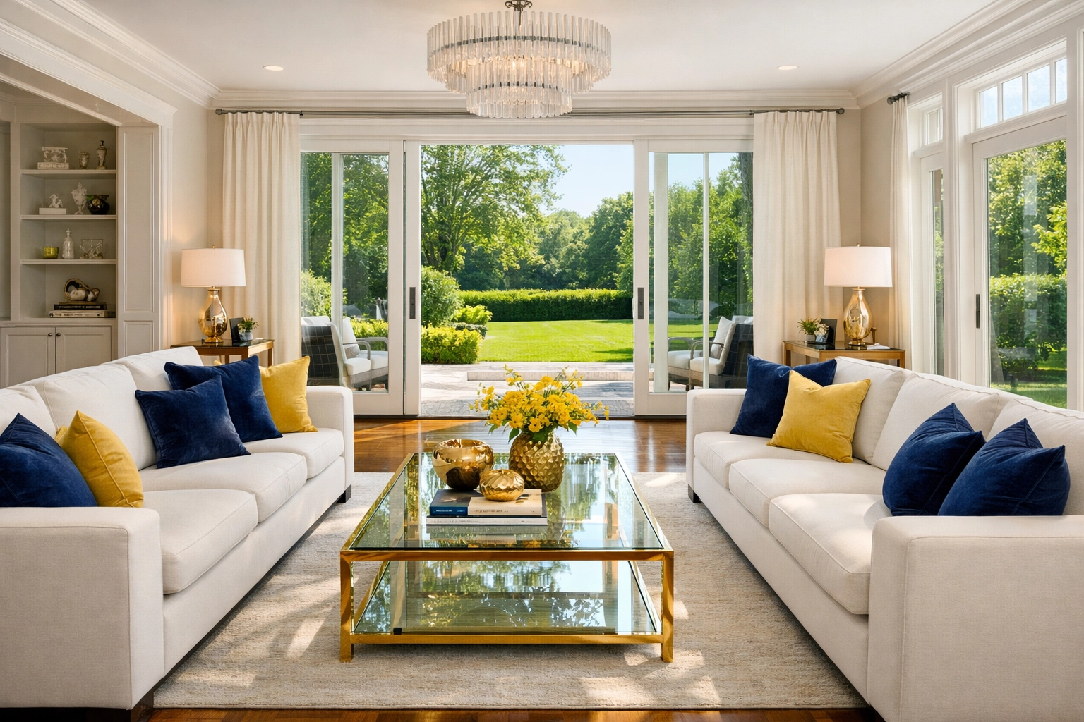 Gleaming floors in a sun-drenched Wellesley estate after a professional deep cleaning Wellesley MA.