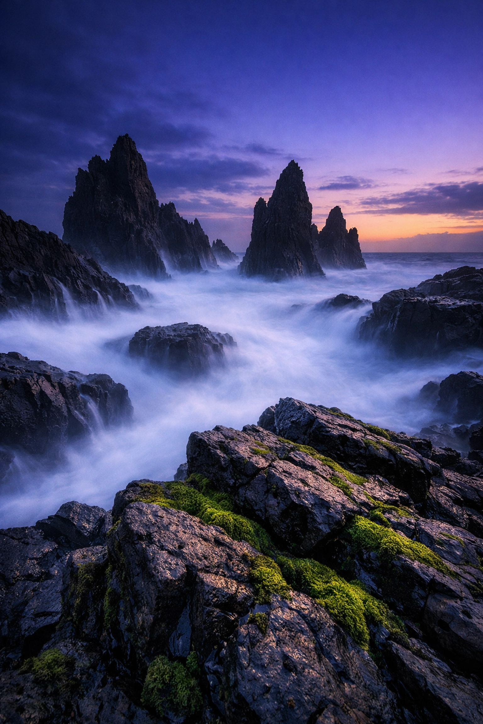 Rocky coastline landscape photography showing skills developed through advanced photography tutorials.