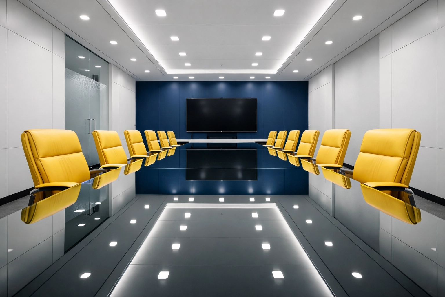 Spotless Hopkinton corporate conference room featuring a streak-free polished glass table.