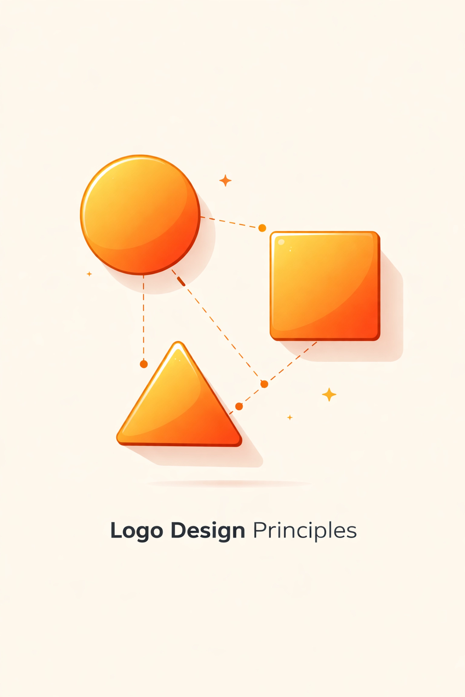 Minimal vector illustration of logo design principles using geometric shapes for brand identity