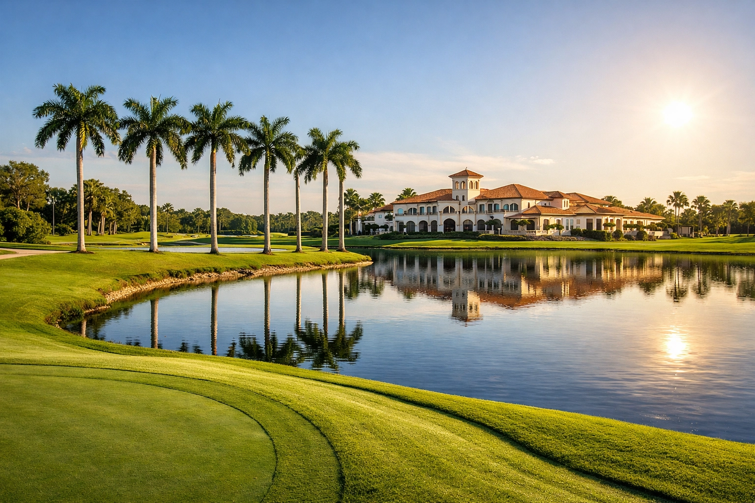 Scenic golf course in Palm Beach Gardens illustrating luxury country club living in South Florida.