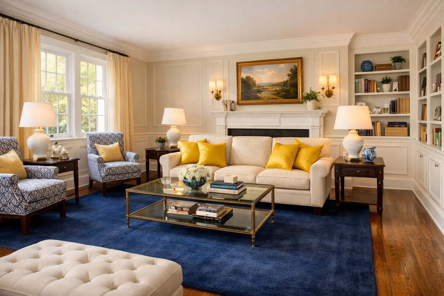 Spotless colonial living room reflecting the standards of Professional Cleaners in Lexington.