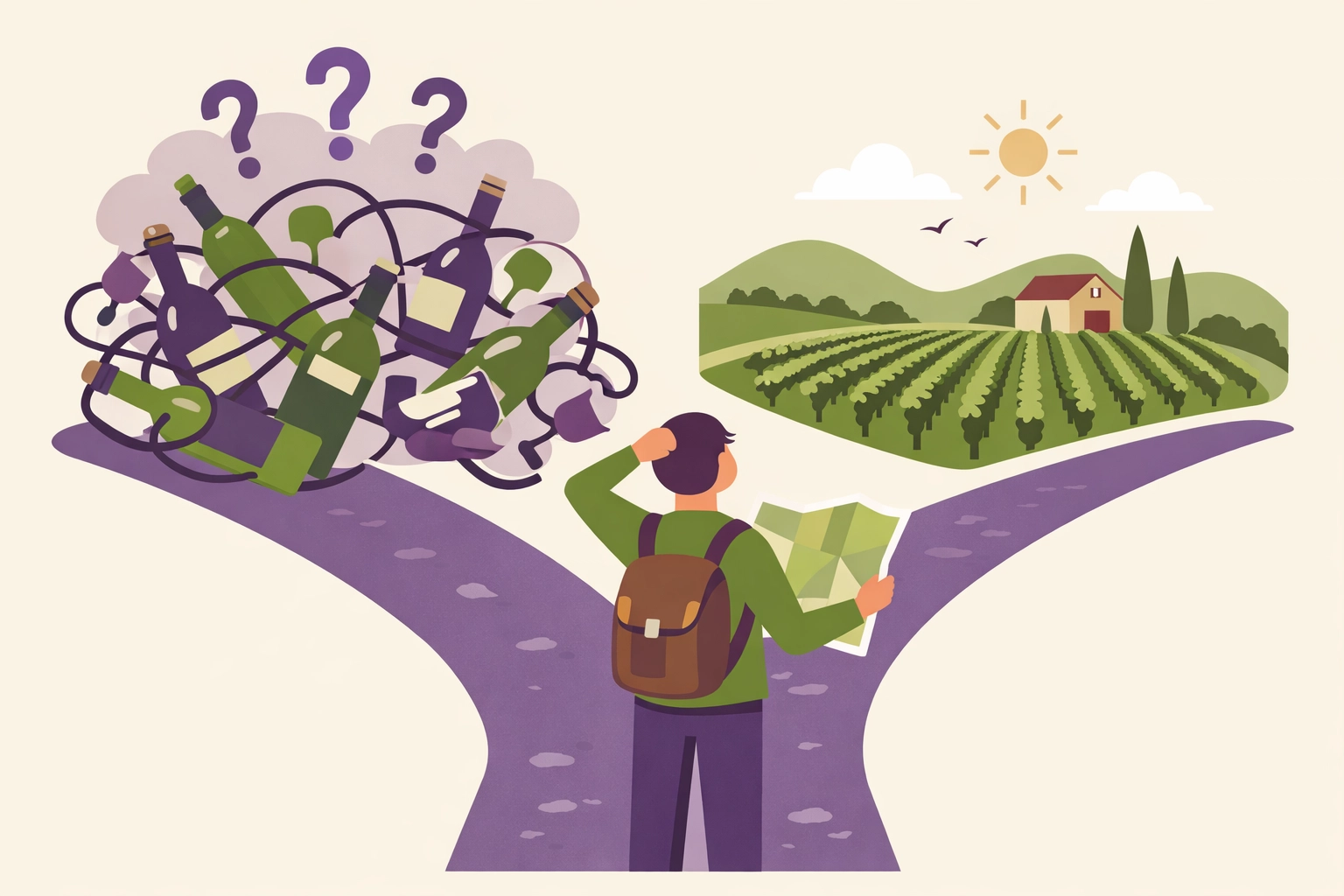 Choosing between self-planned wine tour chaos and organized guided vineyard experience