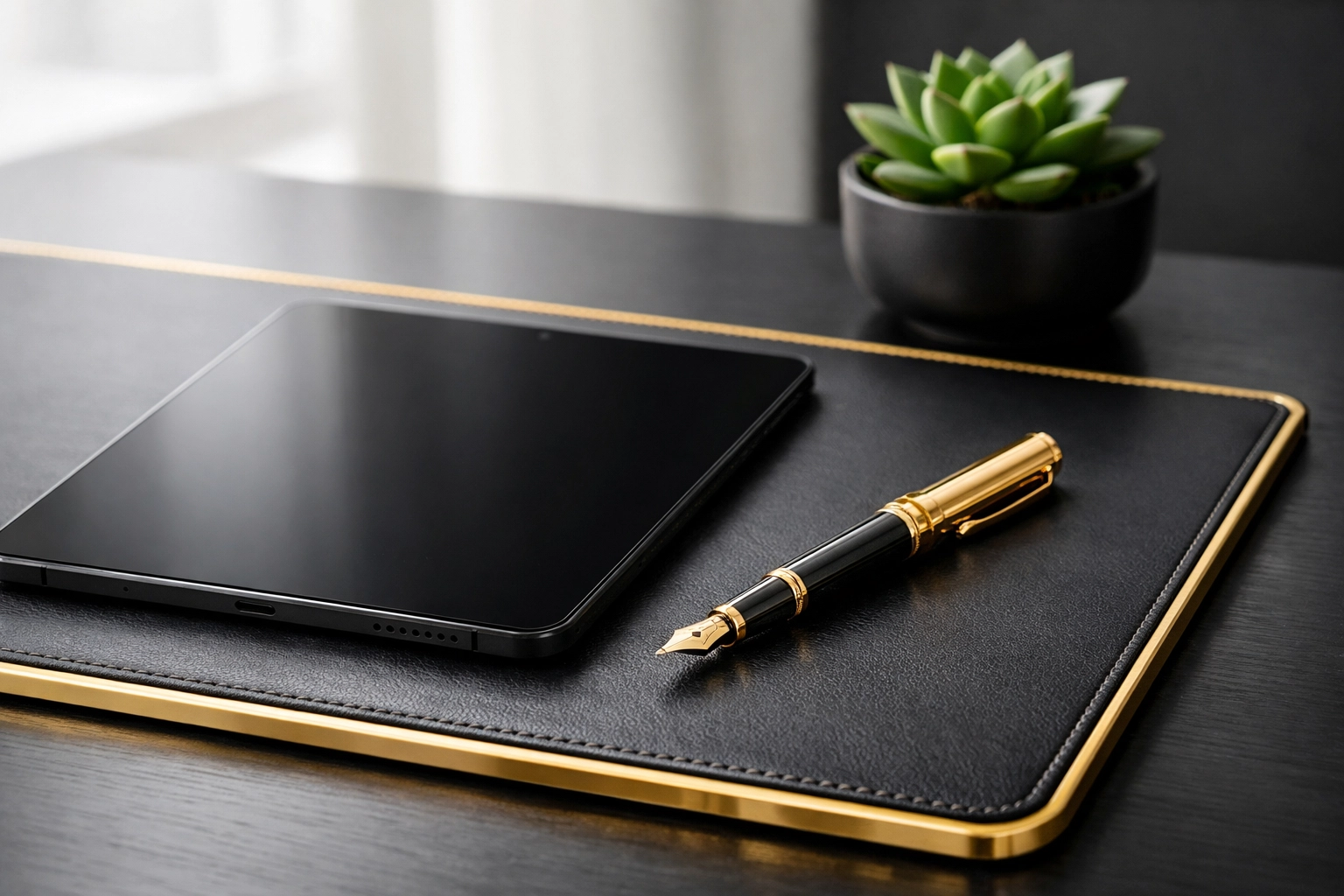 Professional workspace with tablet for digital property inventory reports and Awaab's Law audit trails.