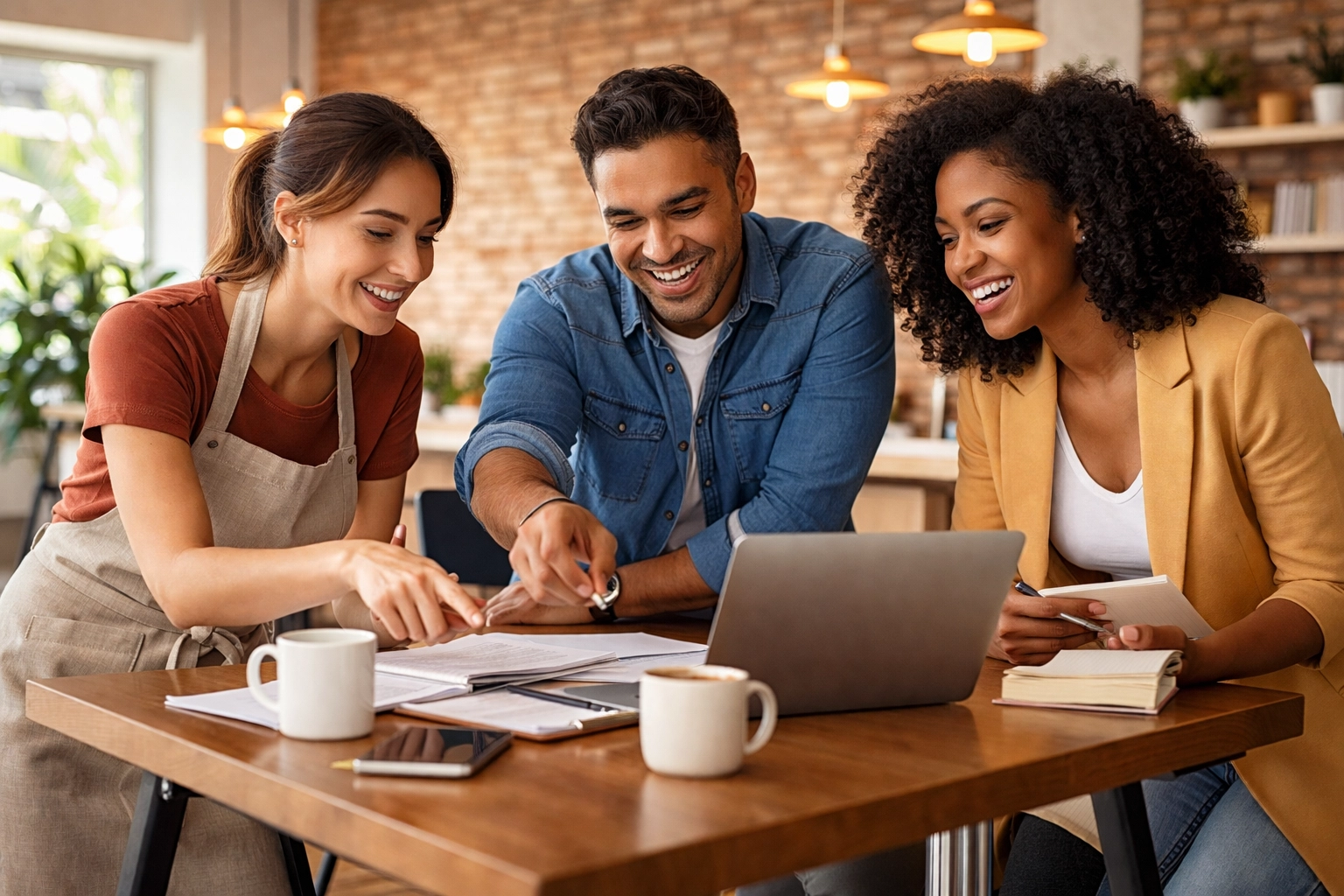Diverse small business owners collaborate on growth strategies, highlighting the value of peer support and expertise. Diverse small business owners collaborate on growth strategies, highlighting the value of peer support and expertise.