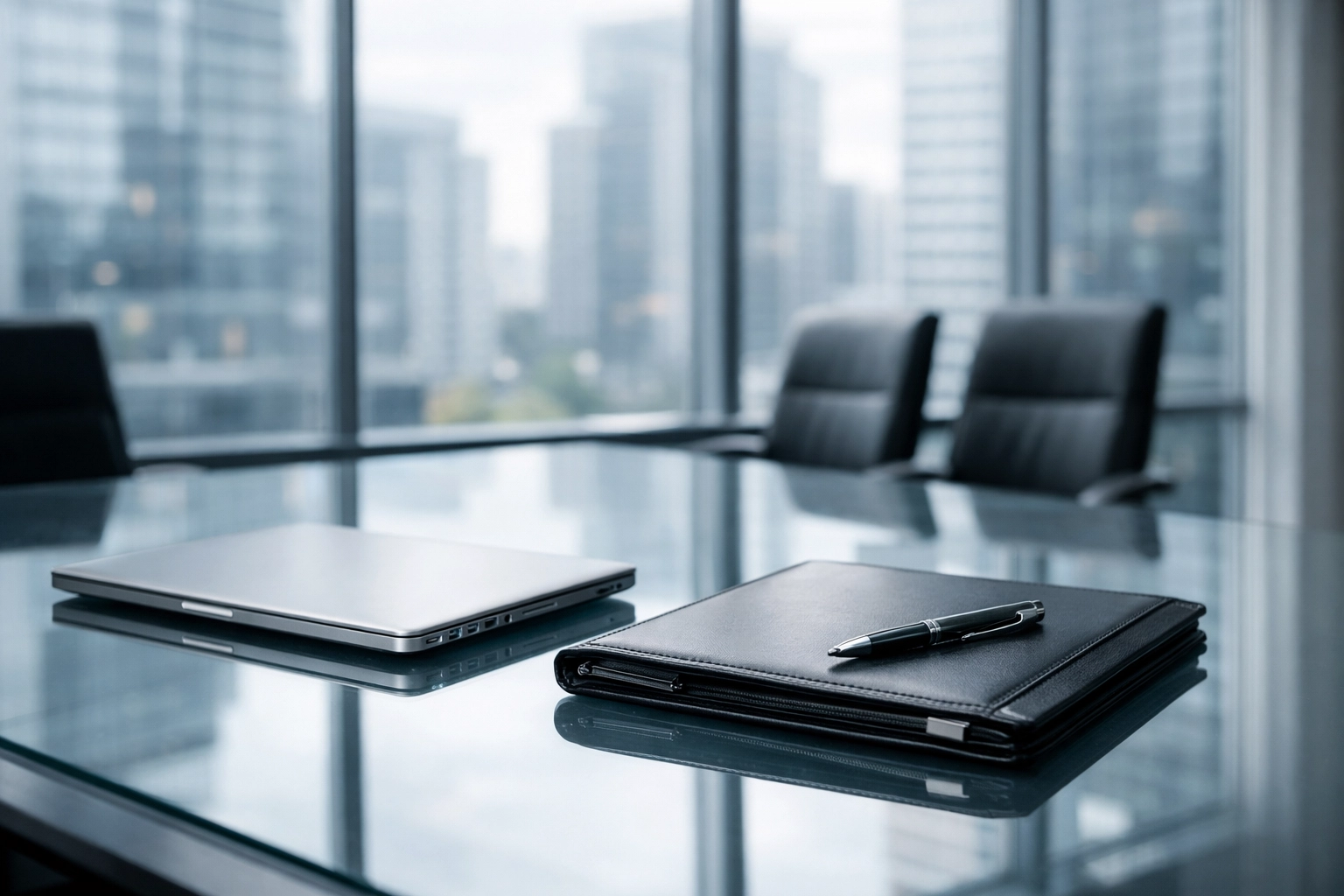 A professional office setting for a Charlotte business valuation and sale negotiation meeting.