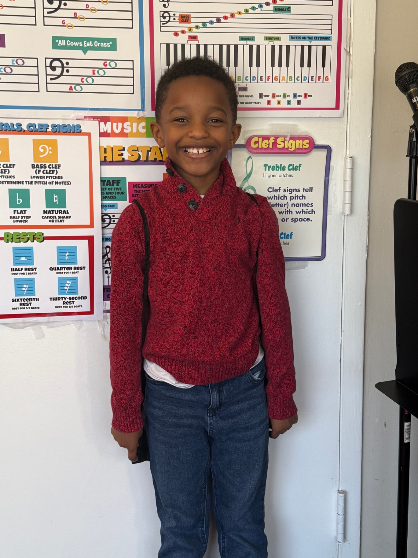 A young student after a piano lesson