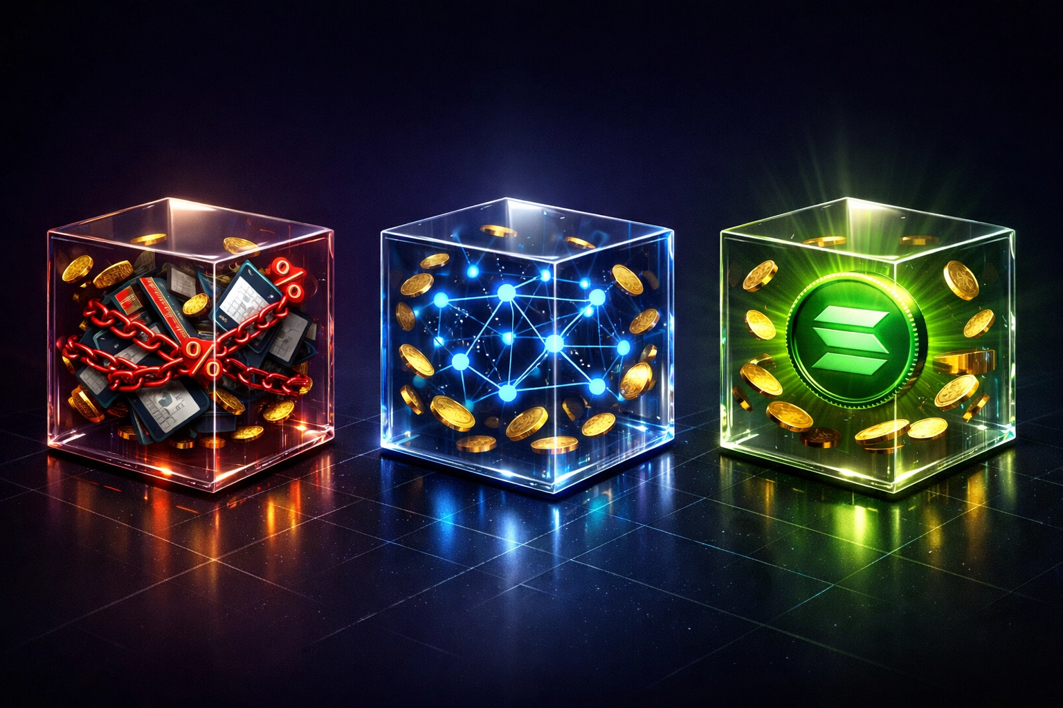 Crypto payment fee comparison showing gas-only pricing vs percentage-based merchant interchange fees