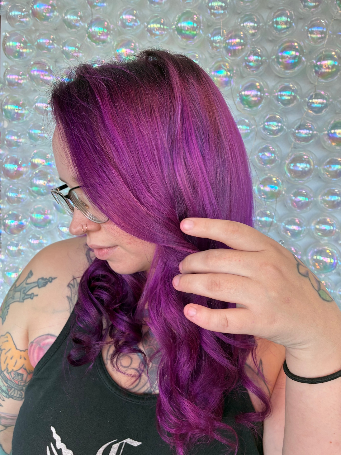 Vibrant Purple Hair Client