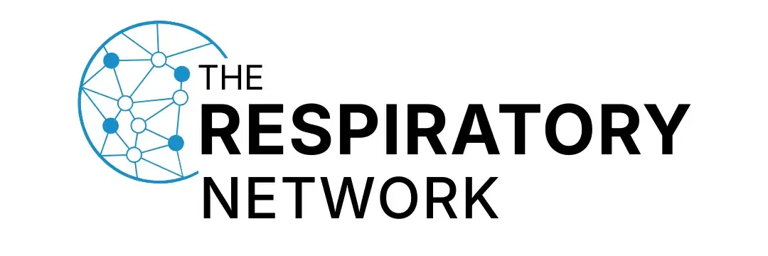 The official logo of The Respiratory Network, featuring a network of interconnected dots inside a blue circular outline