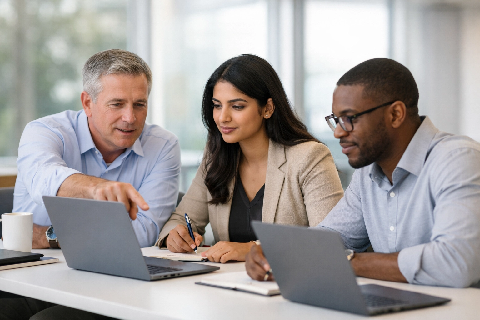 Tax professionals in training session learning e-file systems and ERO procedures