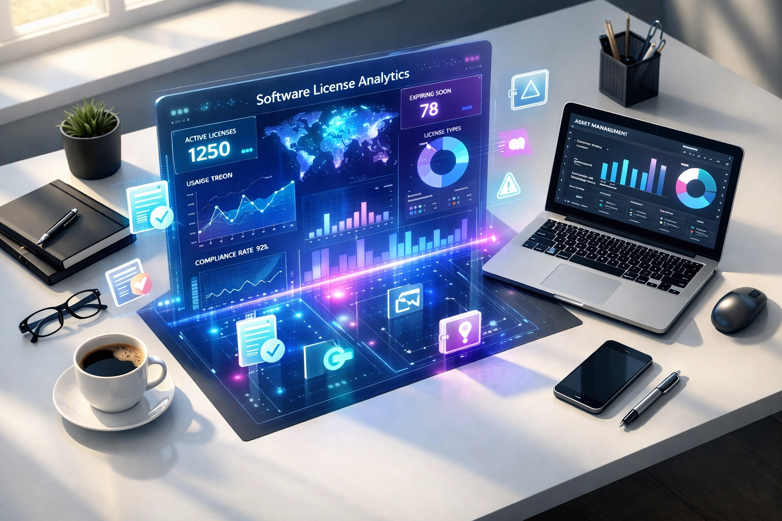ServiceNow ITAM dashboard displaying software license analytics and asset management data for cost optimization