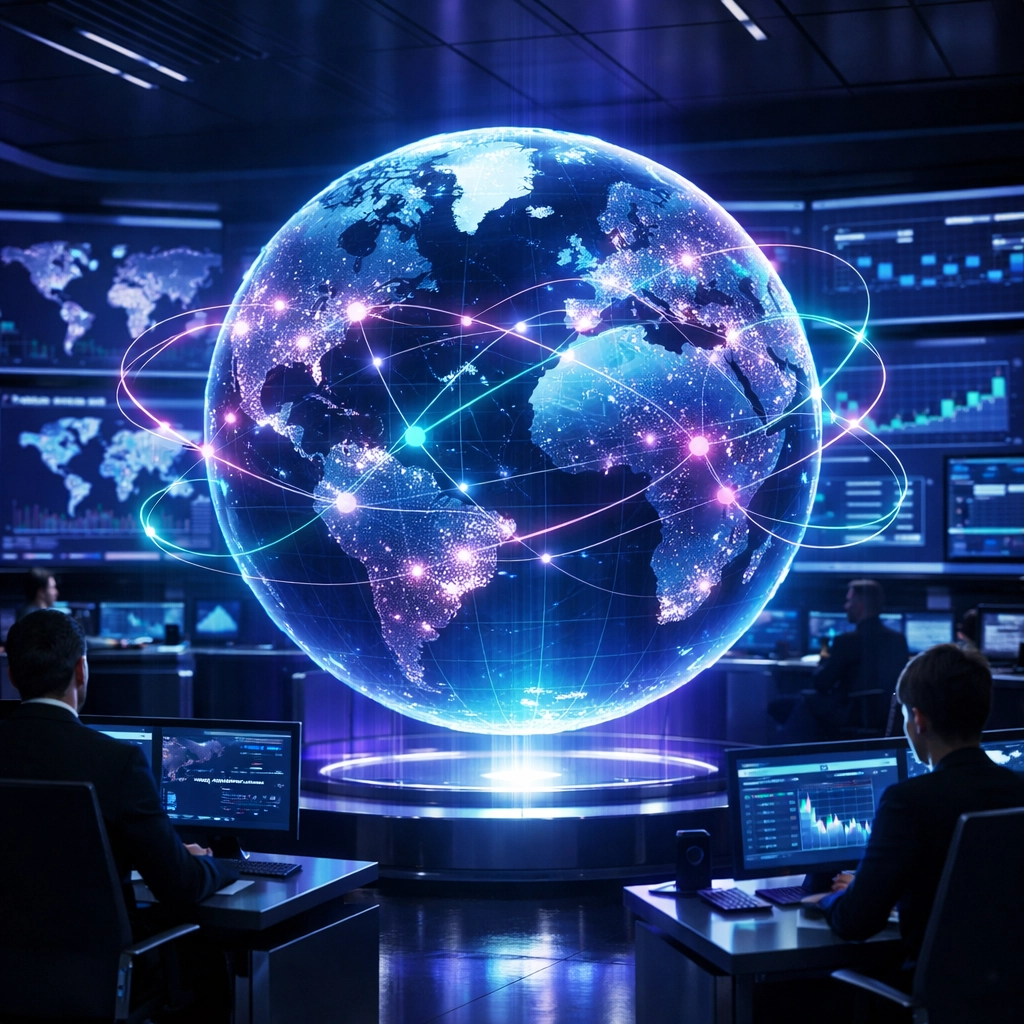 KI in der Logistik zur Prozessoptimierung und Senkung der Betriebskosten in einer Schaltzentrale.