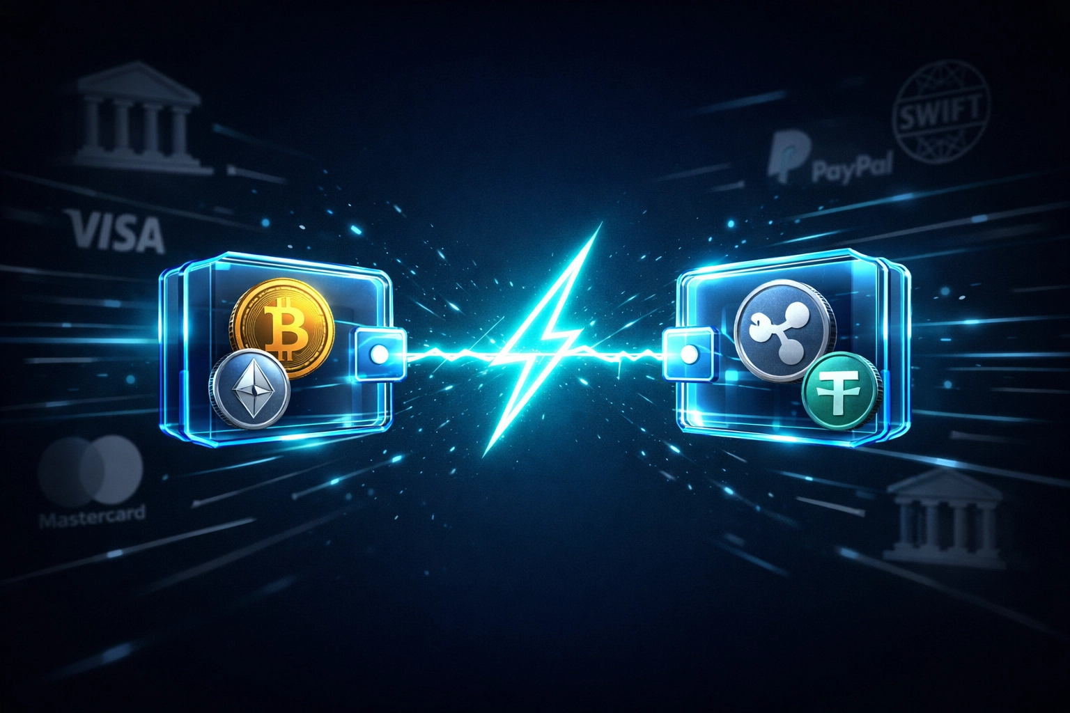 Instant wallet-to-wallet crypto transfer versus delayed traditional bank settlements