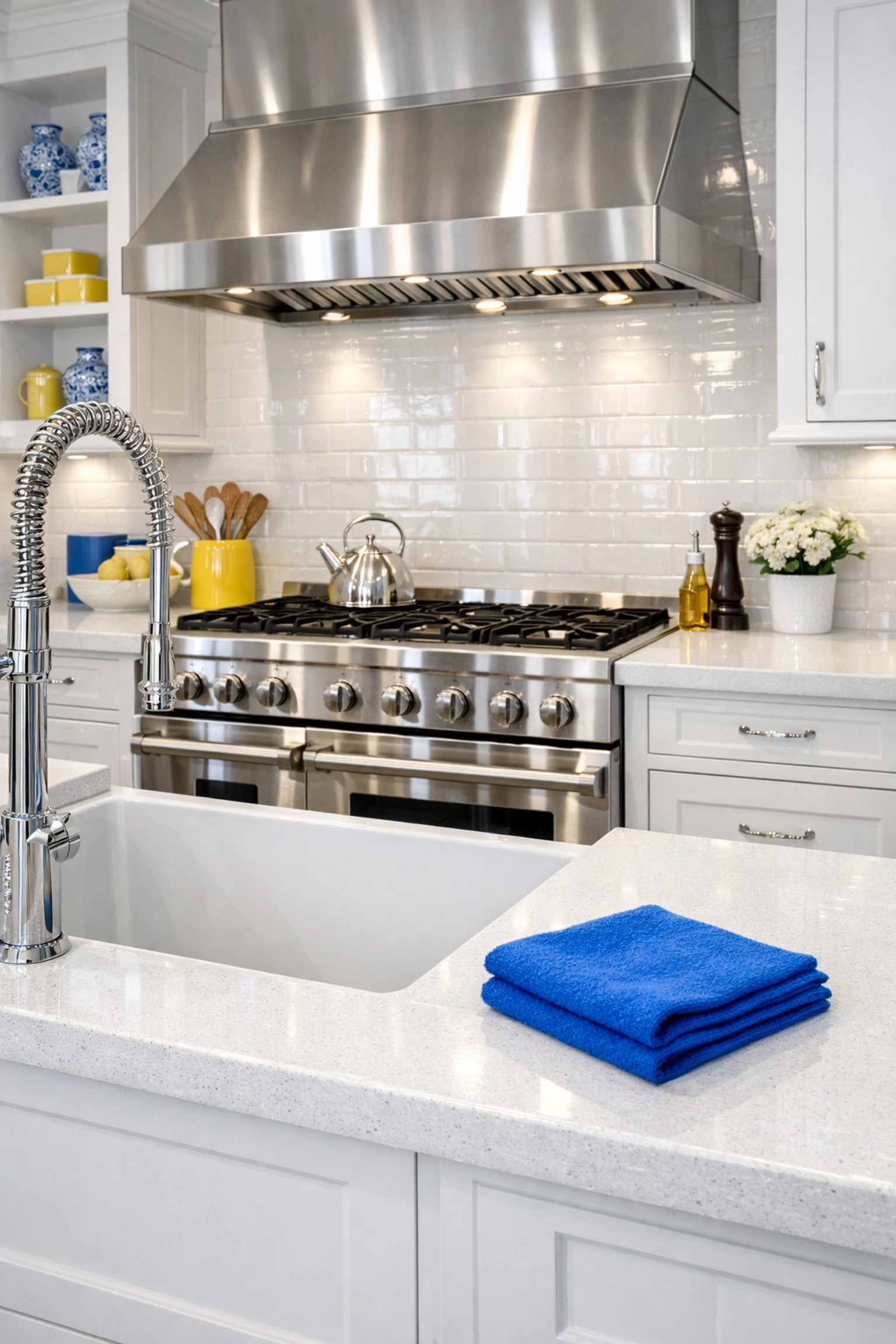 Sparkling clean gourmet kitchen following a professional deep cleaning service in Blackstone MA.