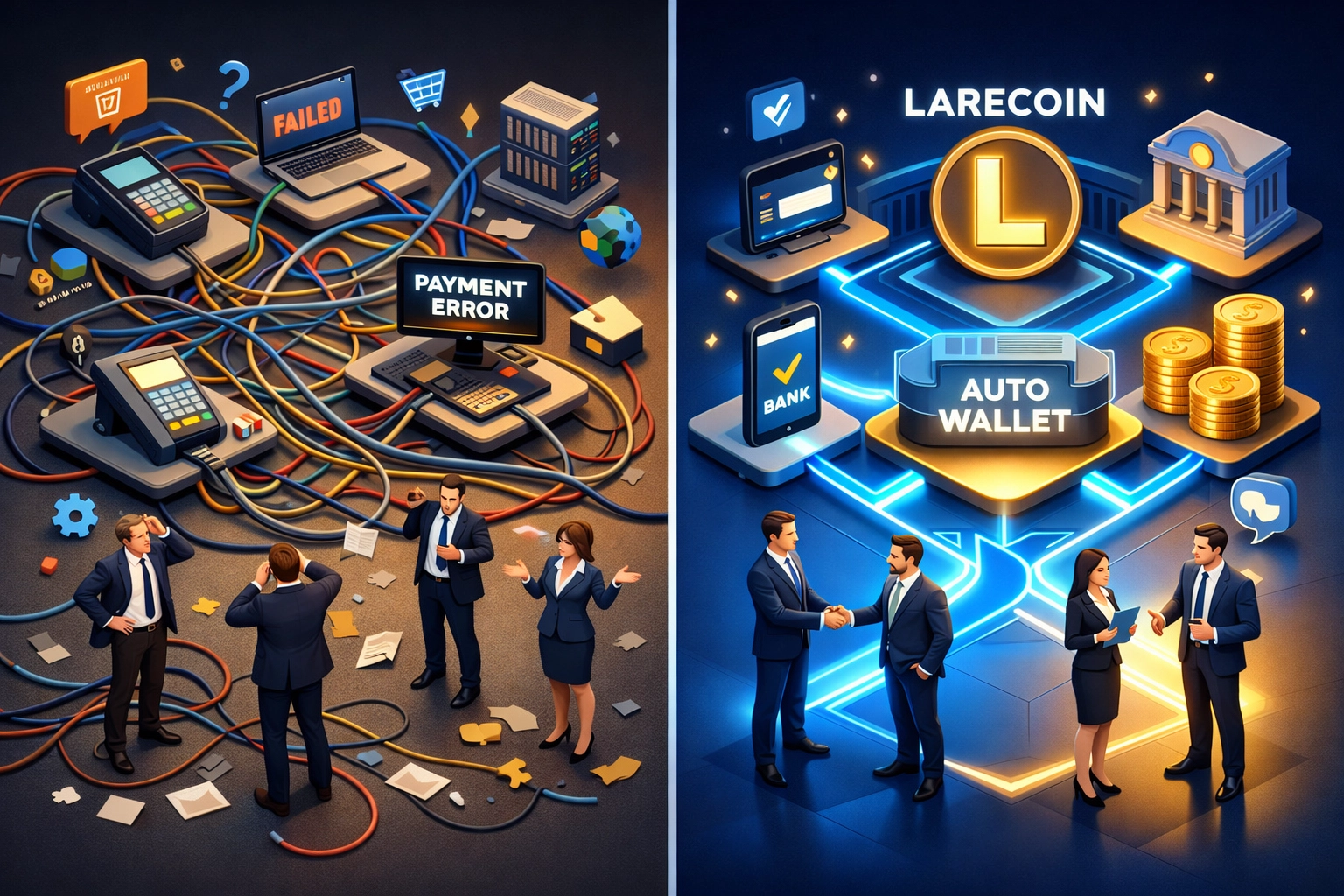 Comparison of complex traditional crypto processors versus streamlined Larecoin system