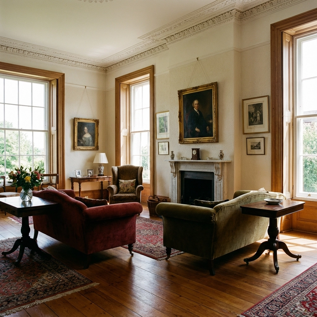 Stucco townhouses in Notting Hill