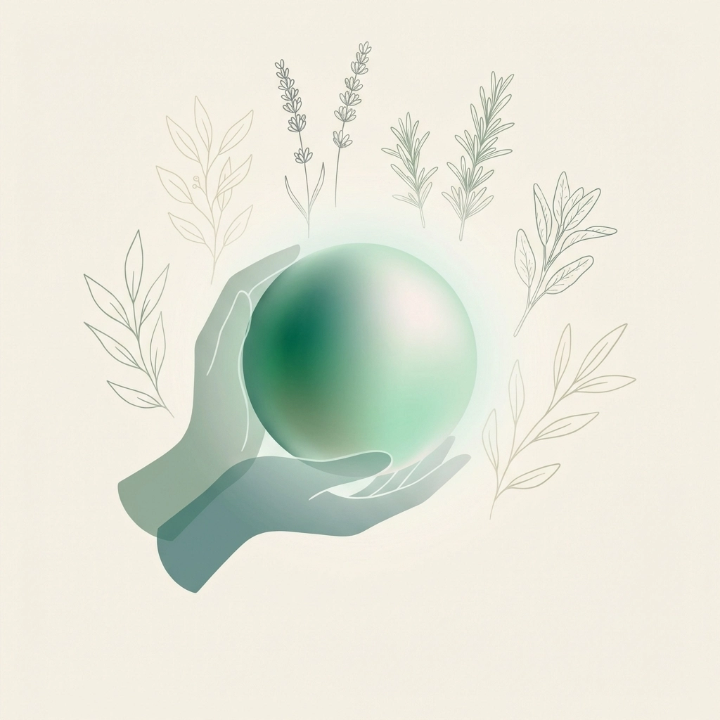 Hands holding a softly glowing orb, symbolizing the balance of evidence-based holistic and traditional care